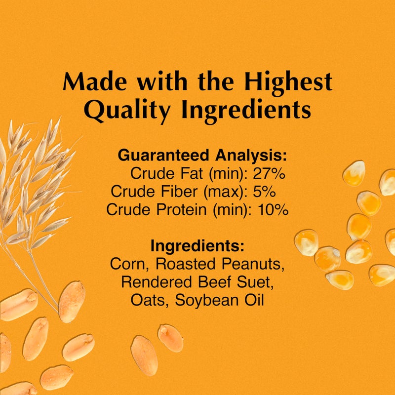 CS C&S Peanut Delight No Melt Suet Dough Plugs, Suet Plugs for Wild Birds, 12 Oz, 4 Count - Image 2